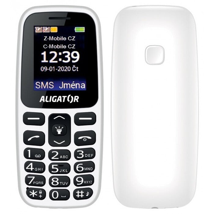 Tlačidlový telefón Aligator A220 biely