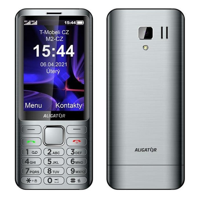 Tlačidlový telefón Aligator D950 Dual sim, strieborná POUŽITÉ, NE