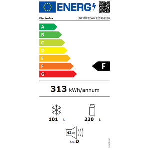 Kombin.chladnička s mrazničkou dole Electrolux LNT5MF32W, A+