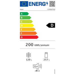 Kombinovaná chladnička s mrazničkou dole Haier C3FE837CGJ