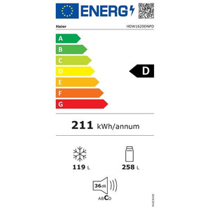 Kombinovaná chladnička s mrazničkou dole Haier HDW1620DNPD