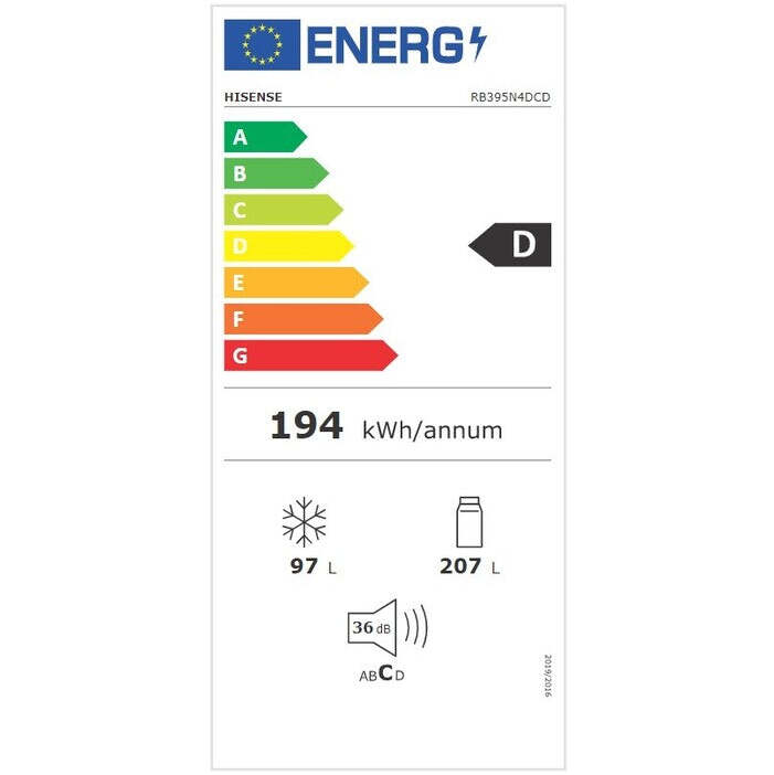 Kombinovaná chladnička s mrazničkou dole Hisense RB395N4DCD