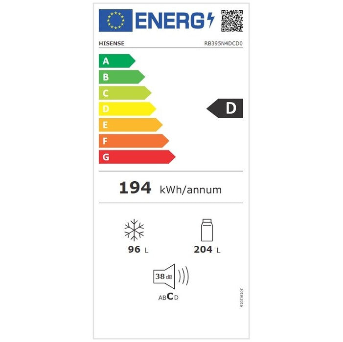 Kombinovaná chladnička s mrazničkou dole Hisense RB395N4DCD0