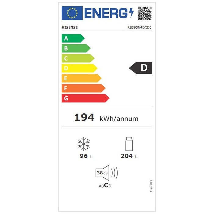 Kombinovaná chladnička s mrazničkou dole Hisense RB395N4DCD0 POŠ