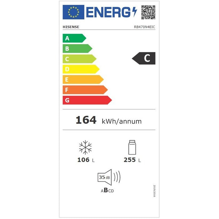 Kombinovaná chladnička s mrazničkou dole Hisense RB470N4EIC