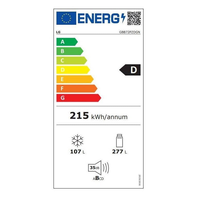 Kombinovaná chladnička s mrazničkou dole LG GBB72PZDGN