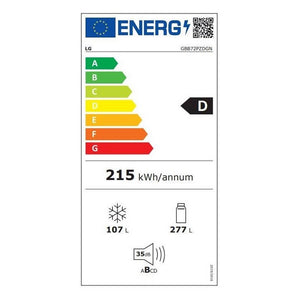 Kombinovaná chladnička s mrazničkou dole LG GBB72PZDGN