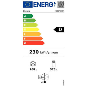 Kombinovaná chladnička s mrazničkou dole Siemens KG56FSBDA