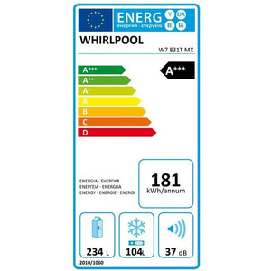 Kombinovaná chladnička s mrazničkou dole Whirlpool W7 831T MX PO