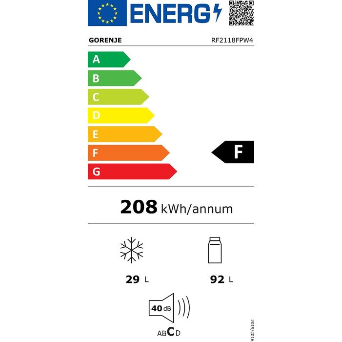 Kombinovaná chladnička s mrazničkou hore Gorenje RF2118FPW4