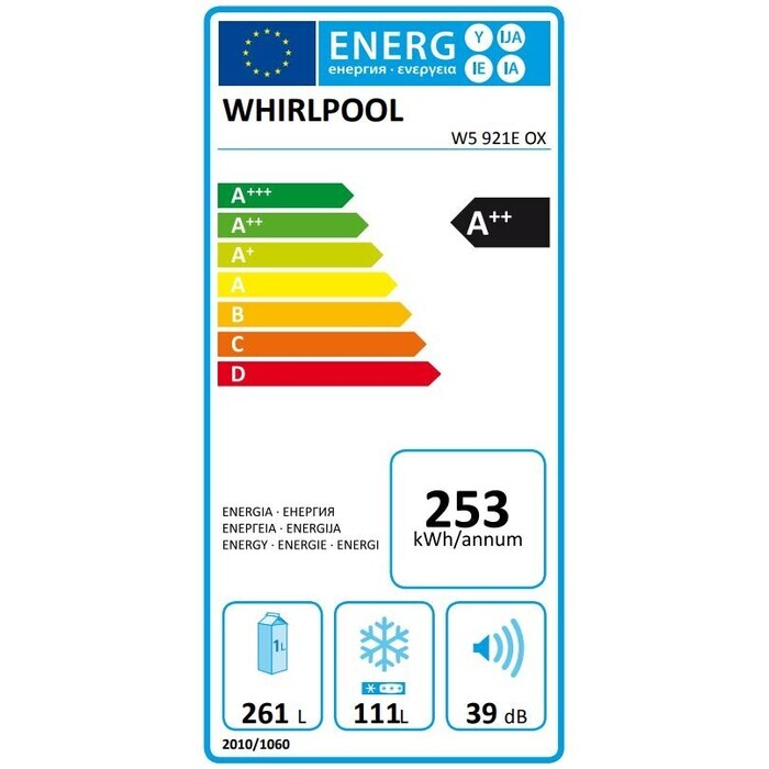 Kombinovaná chladnička Whirlpool W 5921 EOX