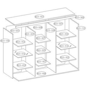 Komoda Box In, sklo (biely korpus/biely front, dub okraje)