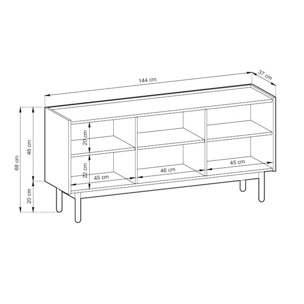 Komoda Kler - 144x68x37 cm (dub riviera)