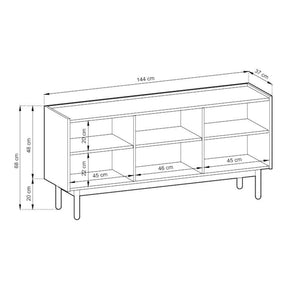 Komoda Kler - 144x68x37 cm (dub riviera)