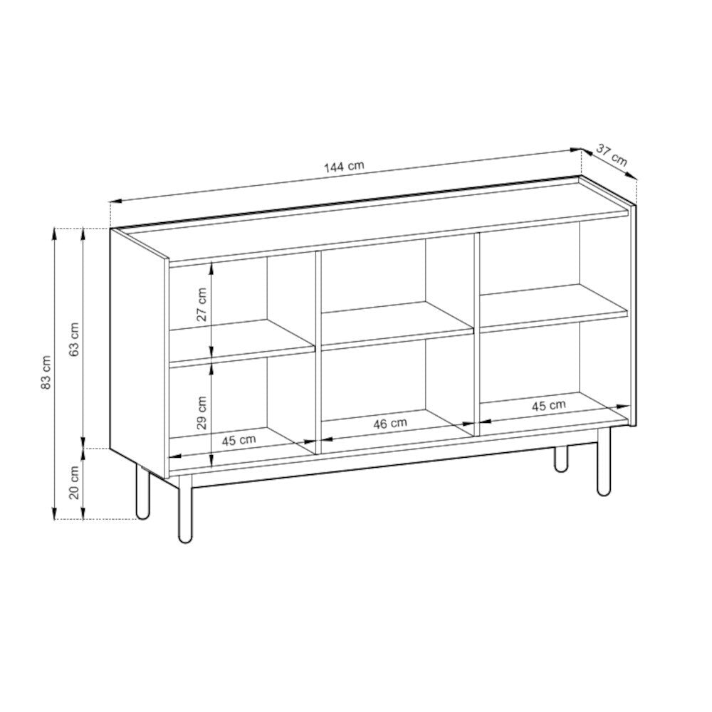 Komoda Kler - 144x83x37 cm (dub riviera)