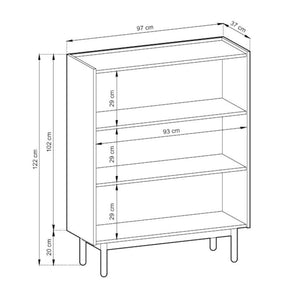 Komoda Kler - 97x122x37 cm (dub riviera)