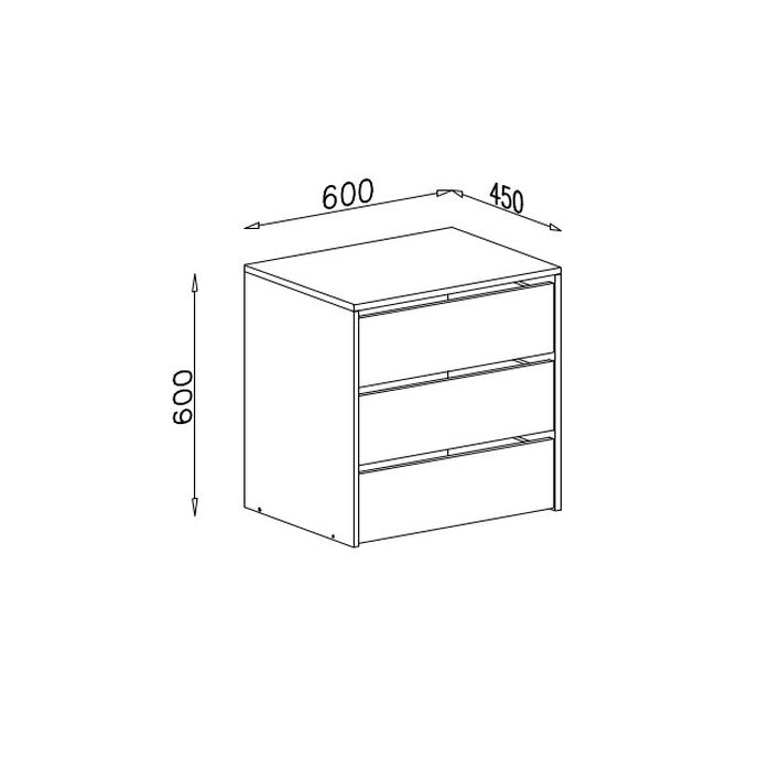 Kontajner do skrine Cadu - 60x60x45 cm (dub sonoma)