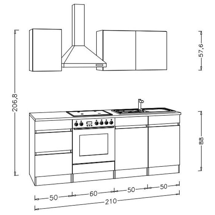 Kuchyňa Trixy biela 210 cm - II. akosť