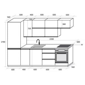 Kuchynská linka Brick light 280 cm  - II. akosť