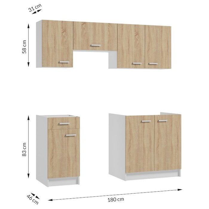 Kuchynská linka Emmy 180 cm (dub sonoma)