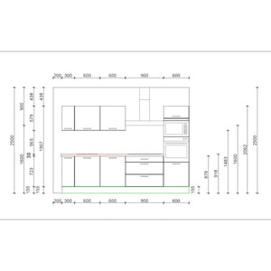 Kuchynská linka Heidi 300 cm (magnólia, dub) - II. akosť