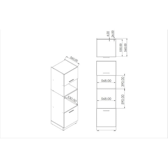 Kuchynská linka Mindy 320 cm (sivá matná) - II. akosť