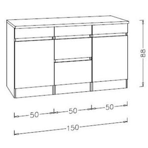 Kuchynská protilinka Trixy biela 150 cm - ROZBALENÉ