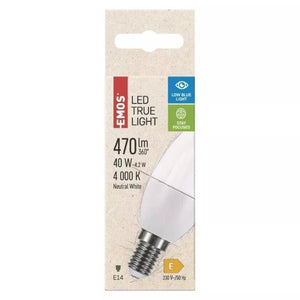 LED žiarovka Emos True Light, 4,2W, E14, neutrálna biela