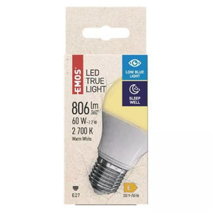 LED žiarovka Emos True Light, 7,2 W, E27, teplá biela