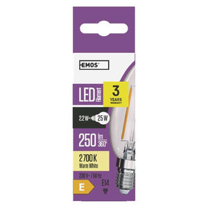 LED žiarovka Emos Z74200, E14, svíčka, 2,2W, teplá biela