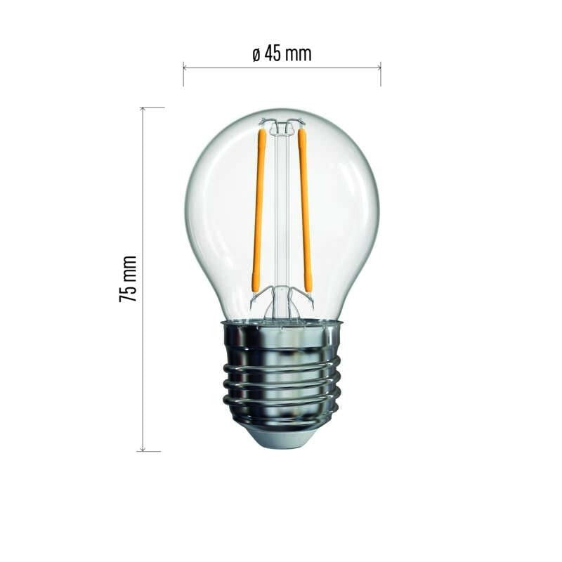 LED žiarovka Emos Z74245, E27, 2,2W(25W), kulatá, teplá biela