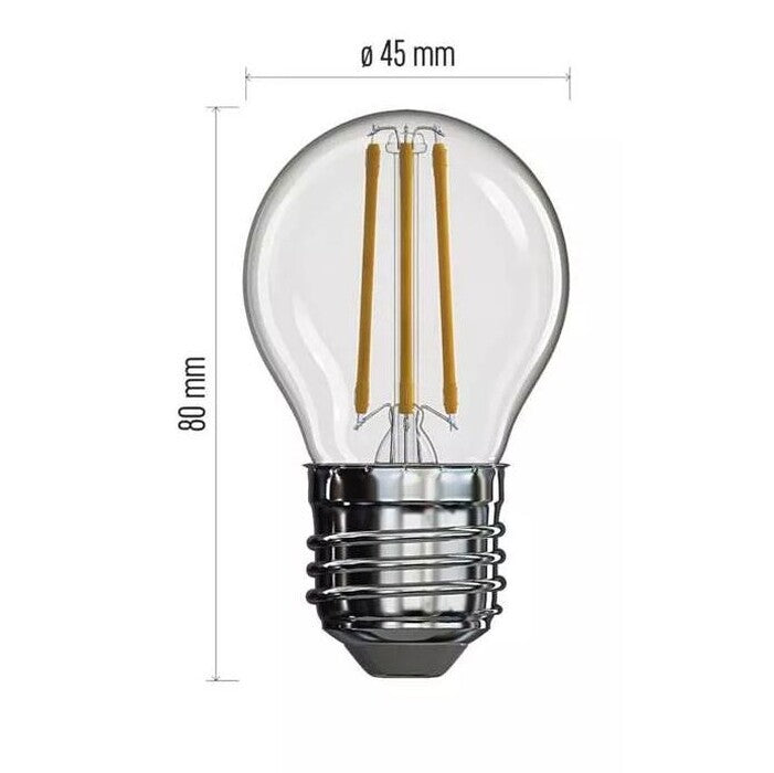 LED žiarovka Emos ZF1120 Mini Globe, E27, 3,4 W, teplá biela