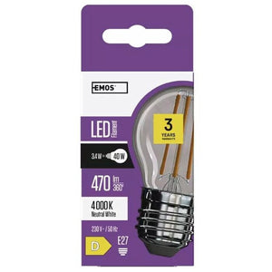 LED žiarovka Emos ZF1121 Mini Globe, E27, 3,4 W, neutrál biela