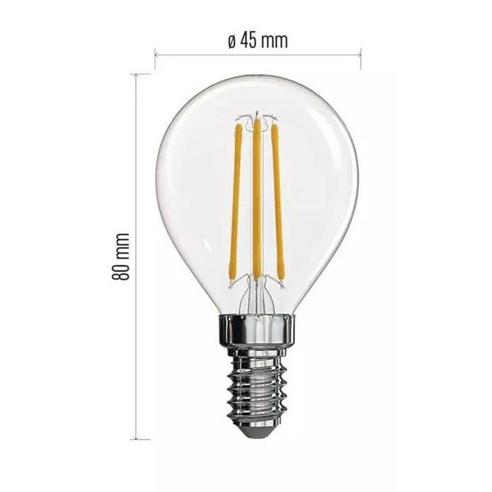 LED žiarovka Emos ZF1220 Mini Globe, E14, 3,4 W, teplá biela