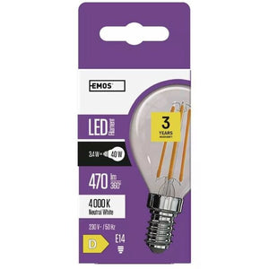 LED žiarovka Emos ZF1221 Mini Globe, E14, 3,4 W, neutrál biela