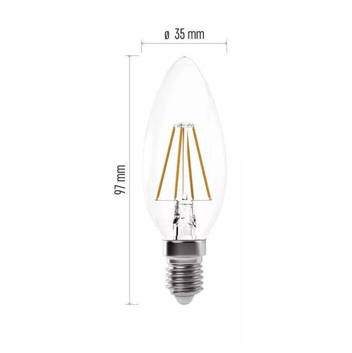 LED žiarovka Emos ZF32203, E14, 4W, sviečka, teplá biela