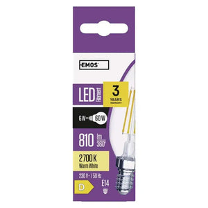 LED žiarovka Emos ZF3240, E14, 6W, teplá biela