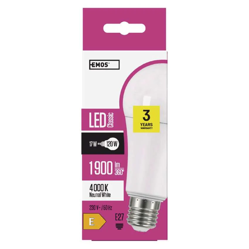 LED žiarovka Emos ZQ5174, E27, 17W, neutrálna biela