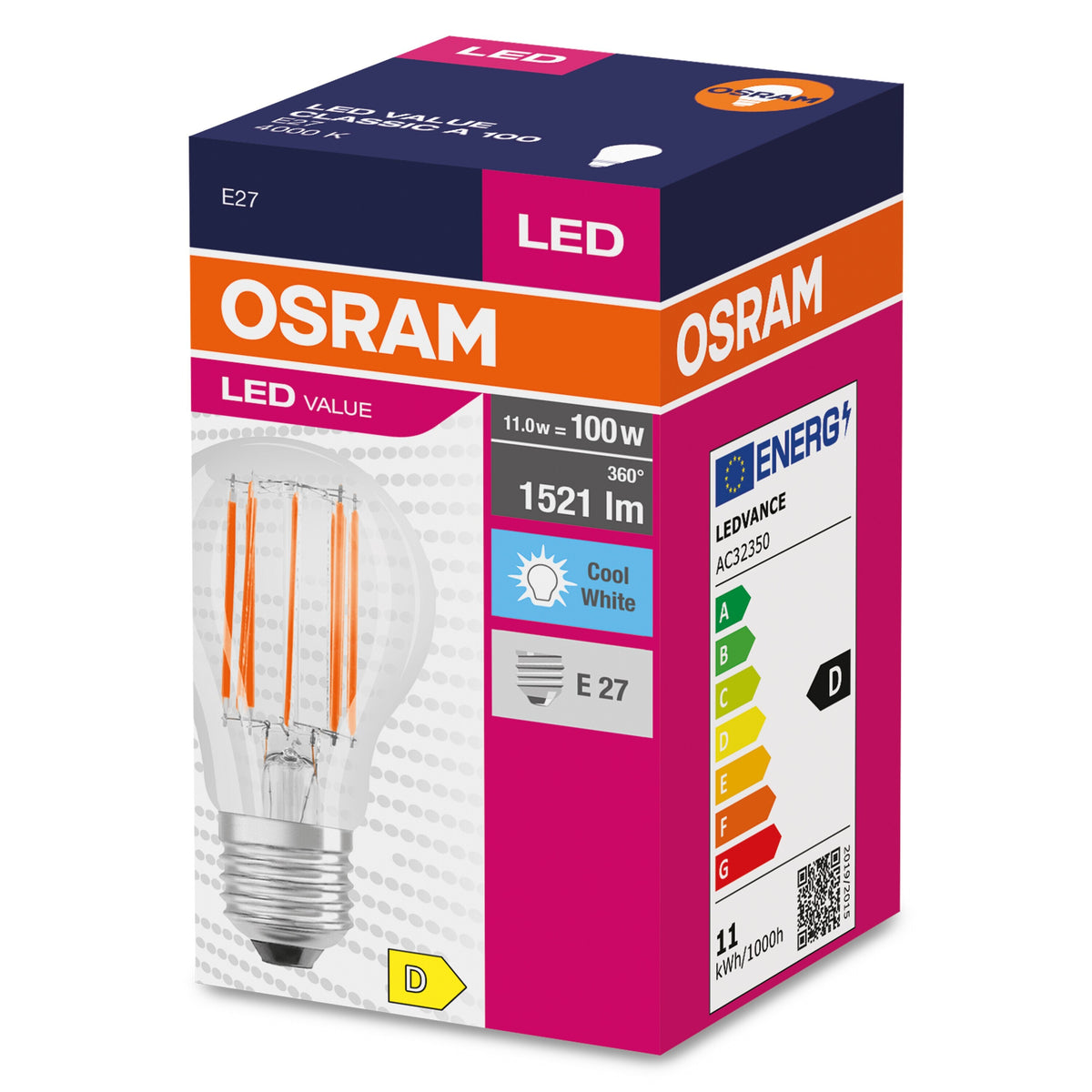 LED žiarovka Osram Value CL A, E27, 11W, neutrálna biela