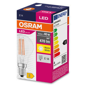 LED žiarovka Osram Value CL P, E14, 4W, teplá biela