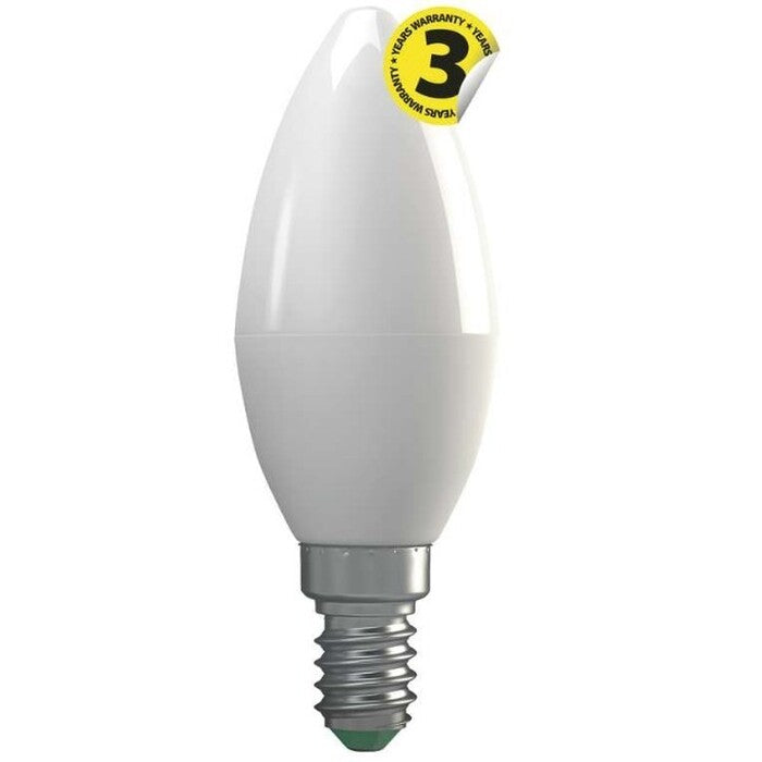 LED žiarovka Emos ZQ3210, E14, 4W, sviečka, číra, teplá biela