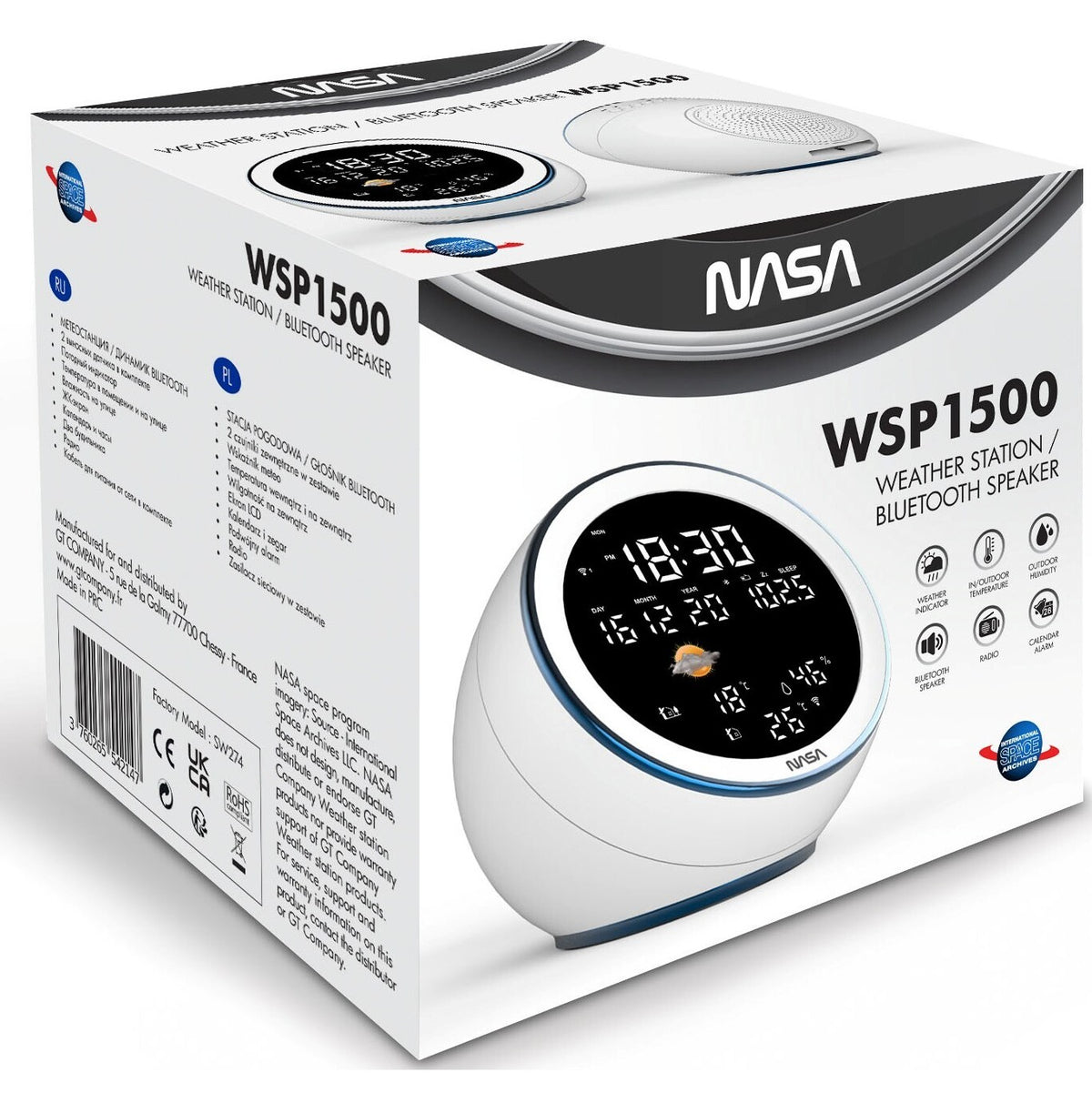 Meteostanica NASA MOON WSP1500, biela