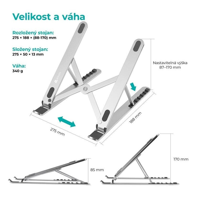 MISURA přenosný ergonomický podstavec pro notebook ME12