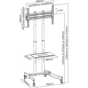 Mobilný držiak TV AQ BR64CR, 37"-70", 40kg