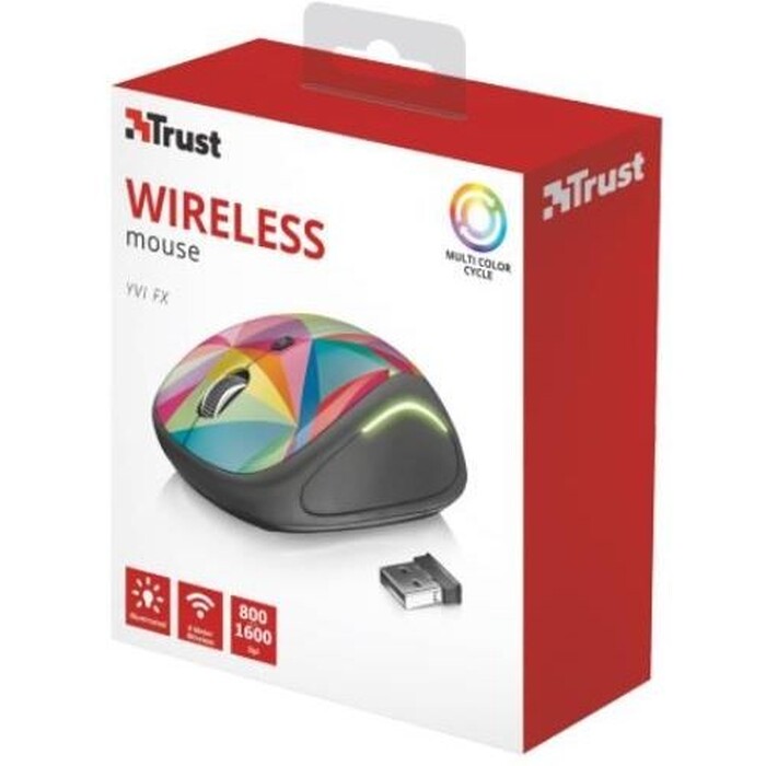 Myš Trust Yvi Wireless Mouse USB, geometrics (22337)