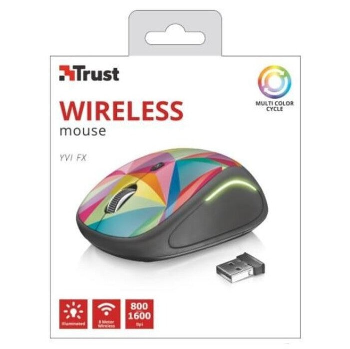 Myš Trust Yvi Wireless Mouse USB, geometrics (22337)