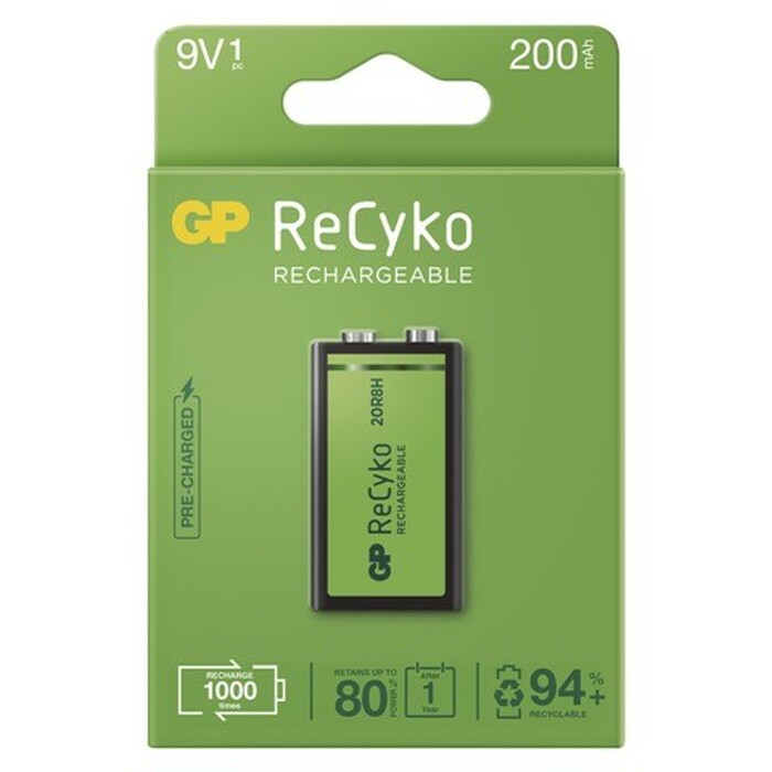 Nabíjacie batérie GP B2152 ReCyko, 200mAh, 9V, 1ks