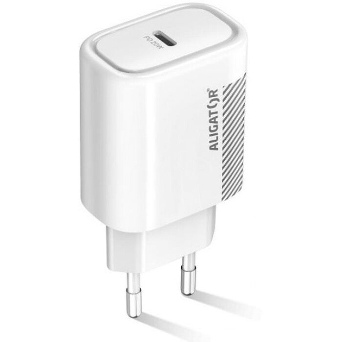 Nabíjačka Aligator Power Delivery 20W, USB-C, biela