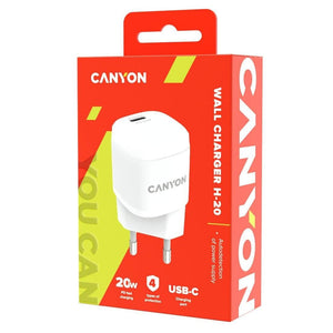 Nabíjačka Canyon H20-05, USB-C, 20W, biela