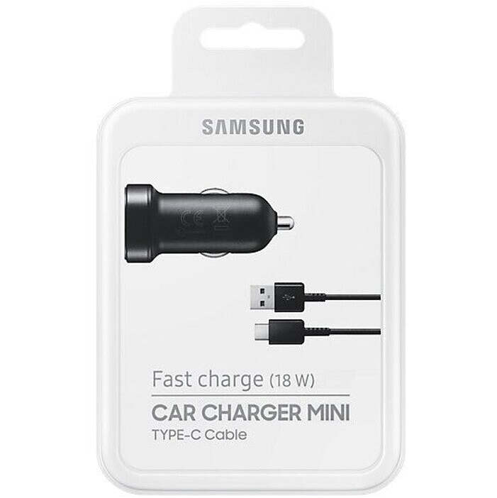 Nabíjačka do auta Samsung 1xUSB + kabel Typ C, čierna